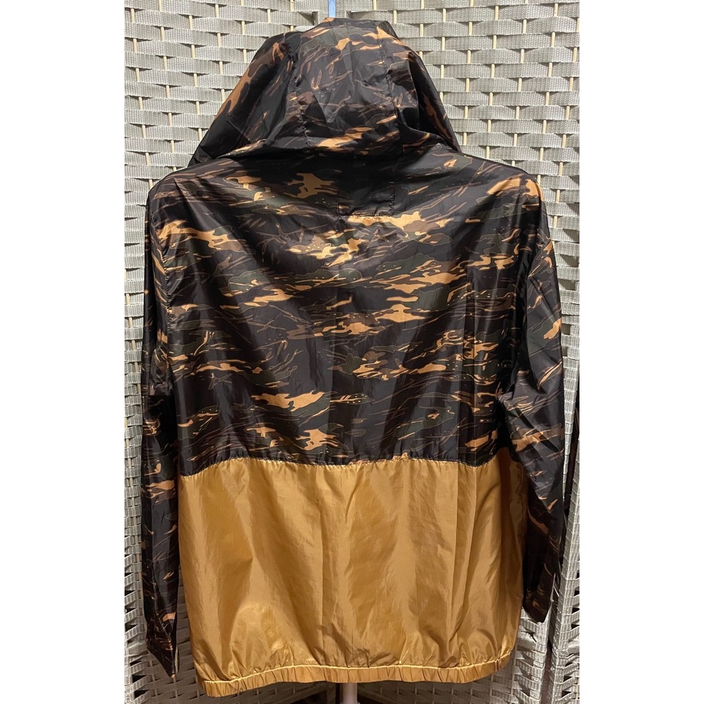 Ecko Unltd Mens Tiger Stripe Camo Half Zip Windbreaker Jacket Gold Brown Large - Picture 7 of 11